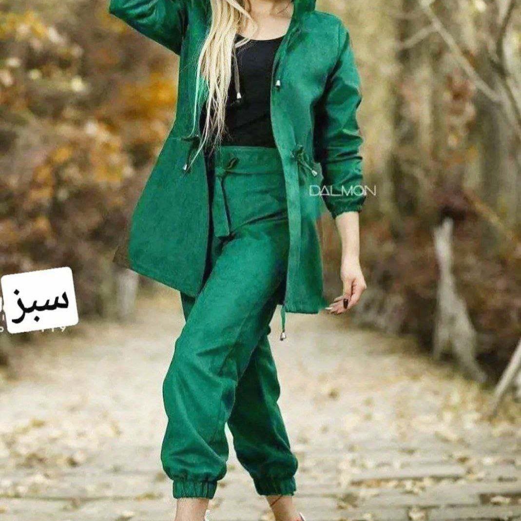 مانتو شلوار زنانه مدل سوگند جنس پارچه میکرو فری سایز مناسب 38 الی48