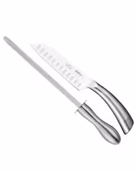 چاقو آشپزخانه استیل سانتاکو جی فی نی GIFFINI مدل S-S02 به همراه تیزکن