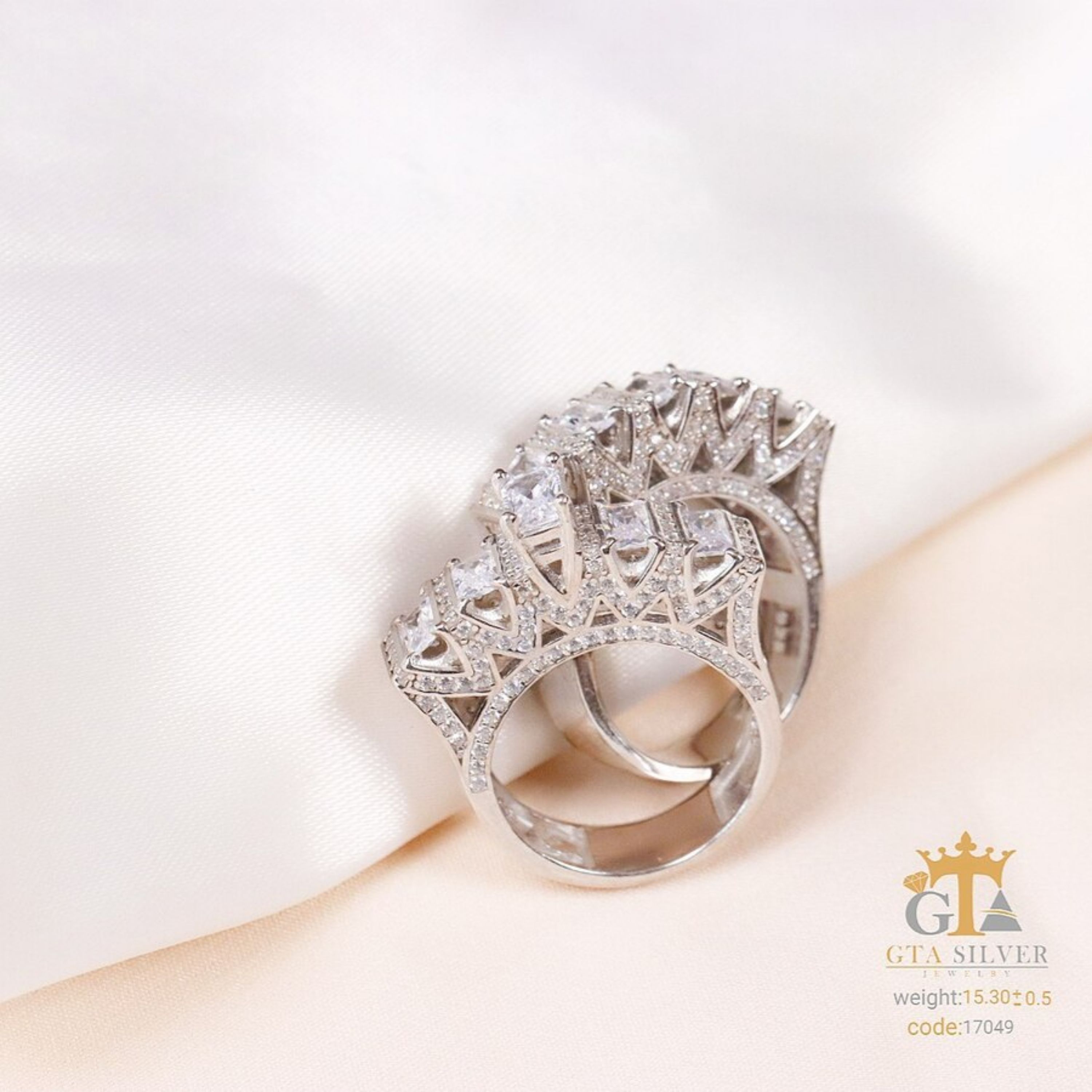 حلقه پشت حلقه نقره میکرو کد 17049-16.5