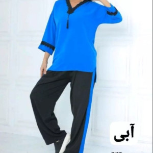 ست تونیک شلوار یقه سنتی