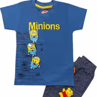 تیشرت شلوارک مینیون هاپسرانه پنبه minions سایز40 سن 2تا3 سال برندjuniorدرpikmode