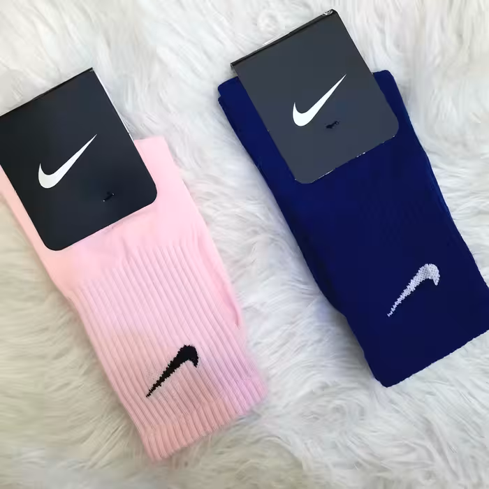 جوراب های ساق بلند نایک آبی و صورتی 