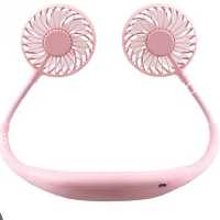 پنکه گردنی شارژی چراغ دار در دورنگ آبی و صورتی