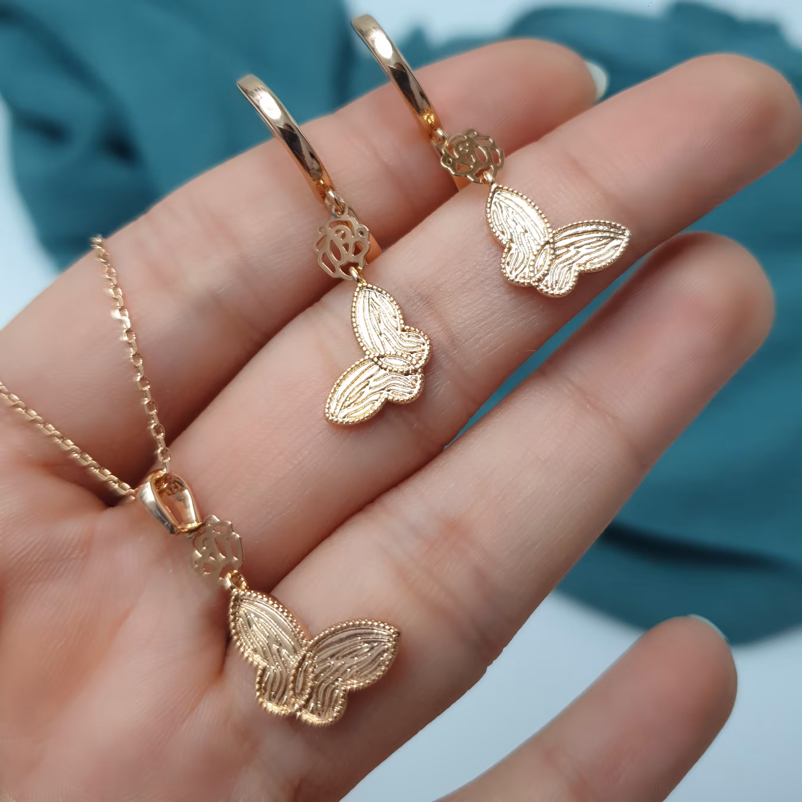 بدلیجات نیمست طرح طلا  دخترانه و زنانه رنگ ثابت