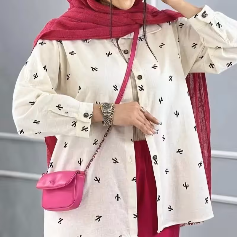 شومیز نخی پشت دکمه و جلو دکمه لنین خنک تابستانه خاص