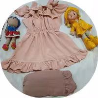 سارافون بچه گانه یقه چین جنس ابروبادی خنک مناسب فصل در2سایز40و45 ارسال رایگان به تمام نقاط کشور پوشاک زنانه نرگس 