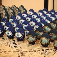 2عدد تخم مرغ سفالی چشم و نظر  برای تزیین و دکور منزل