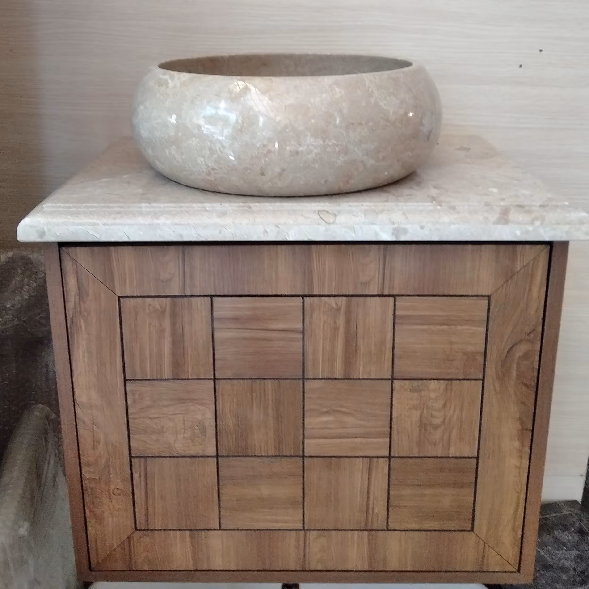 روشویی تمام پی وی سی سایز 60در 40 با صفحه و کاسه سنگی بهمراه آینه باکس(ارسال با باربری و پس کرایه)