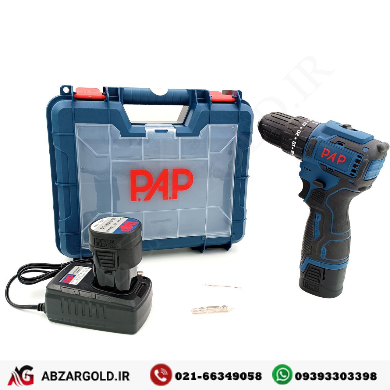 دریل شارژی چکشی براشلس 18ولت لیتیوم 2دور PAP پی ای پی مدل BD