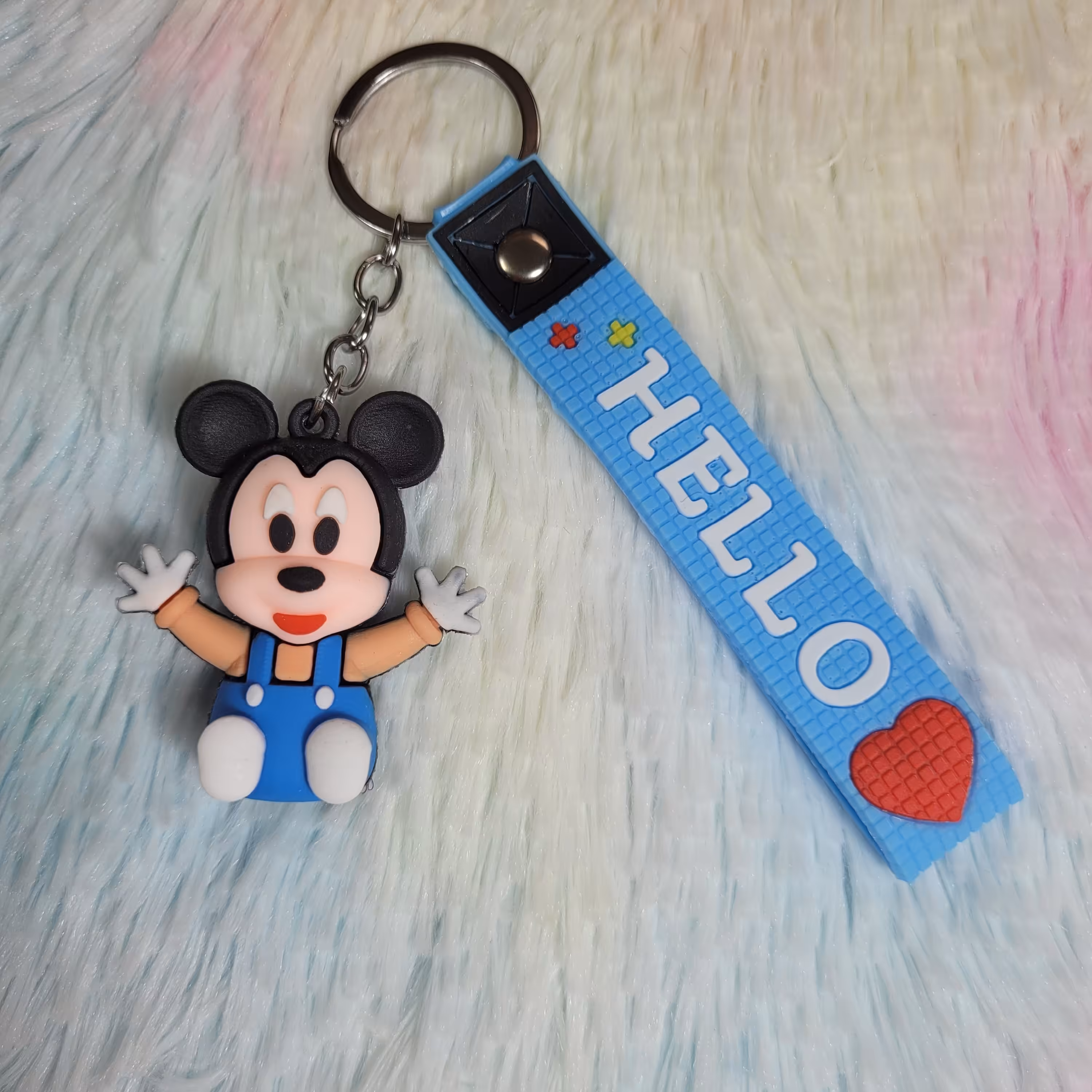 سرکلیدی فانتزی سیلیکونی طرح میکیی موس آبی ( آویز  جاسوییچی )