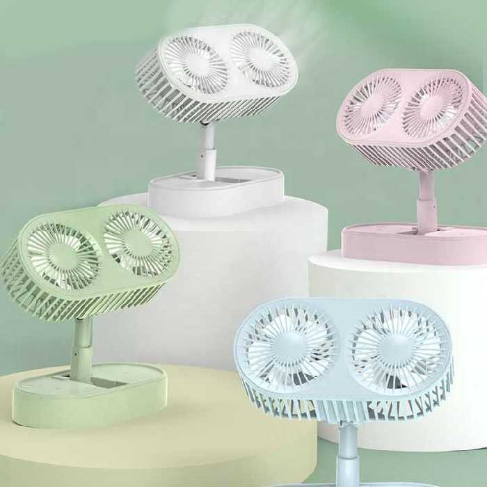 پنکه شارژی رومیزی دو موتوره پرتابل تاشو پنکه رومیزی پنکه پرتابل تاشو