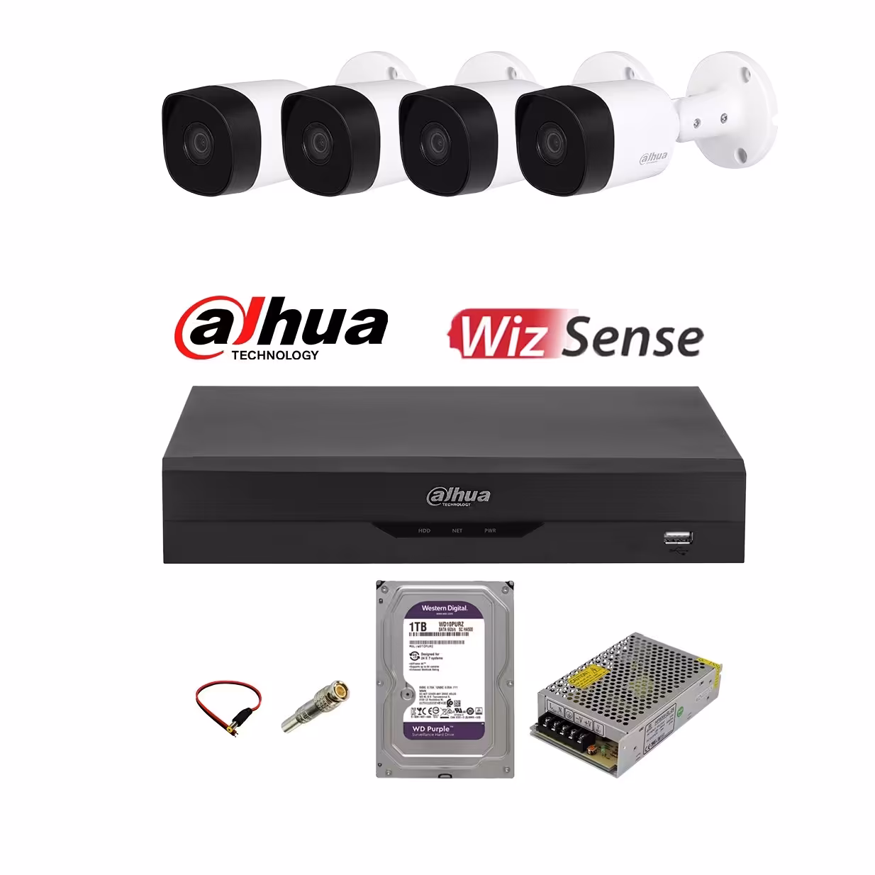 پکیج دوربین مدار بسته داهوا 4 دوربین دستگاه 5104