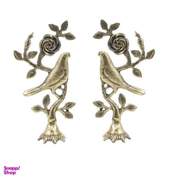 مجسمه برنزی طرح بلبل مدل گل و بلبل بسته 2 عددی