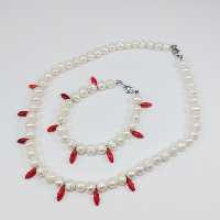 نیم ست مروارید و مرجان کد Y 7703