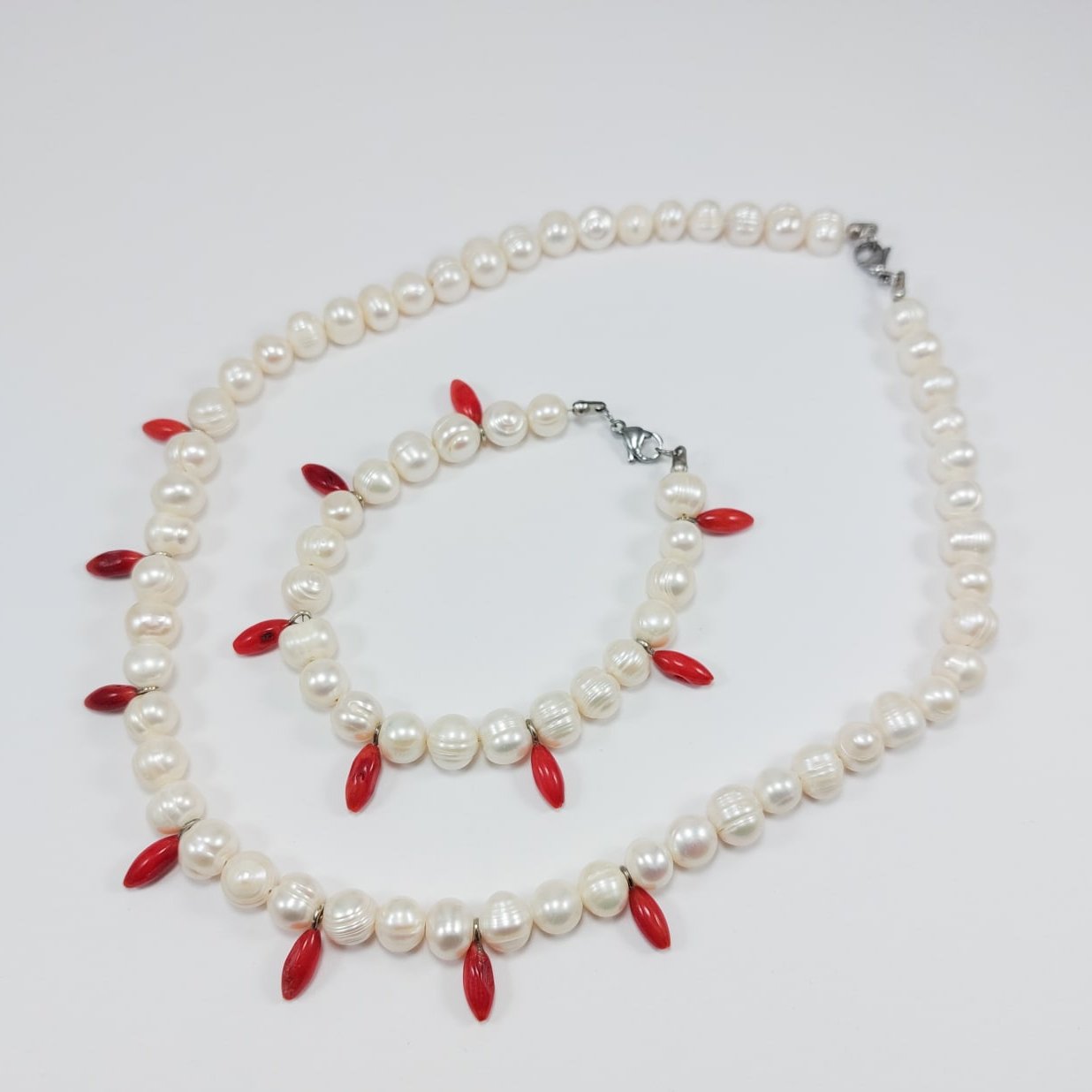 نیم ست مروارید و مرجان کد Y 7703