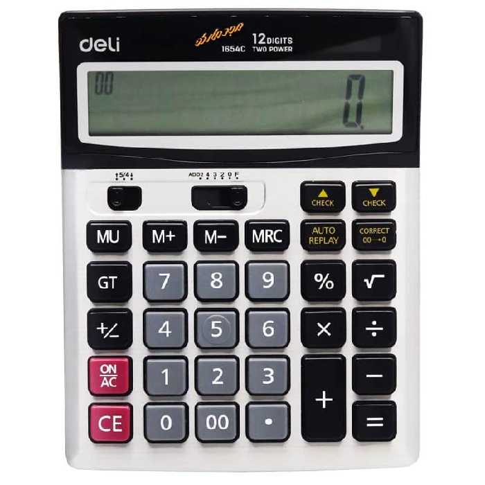 ماشین حساب رومیزی 12 رقم دلی مدل 1654C
