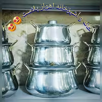 سرویس شش رقم  قابلمه طرح دیگ از جنس رویی طرح استیل  بسیار شیک و محکم و کارا 