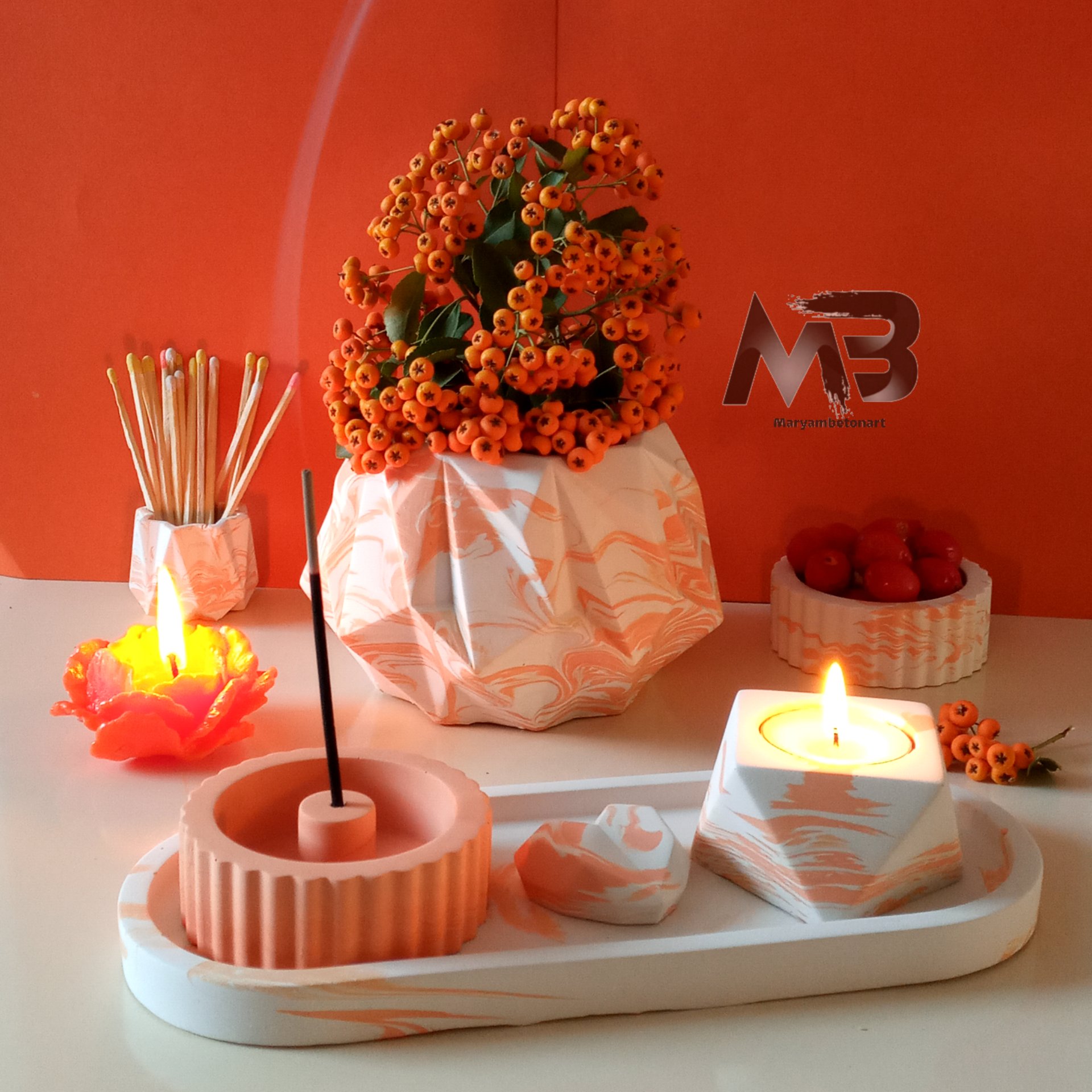 دکوری رومیزی بتنی (پس کرایه)