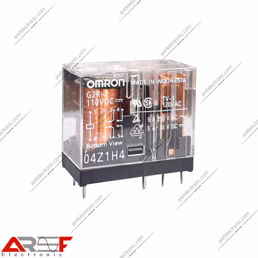 رله امرن مدل G2R-2 دارای 110VDC ولت 5 آمپر 8 پین - فروشگاه عارف الکترونیک