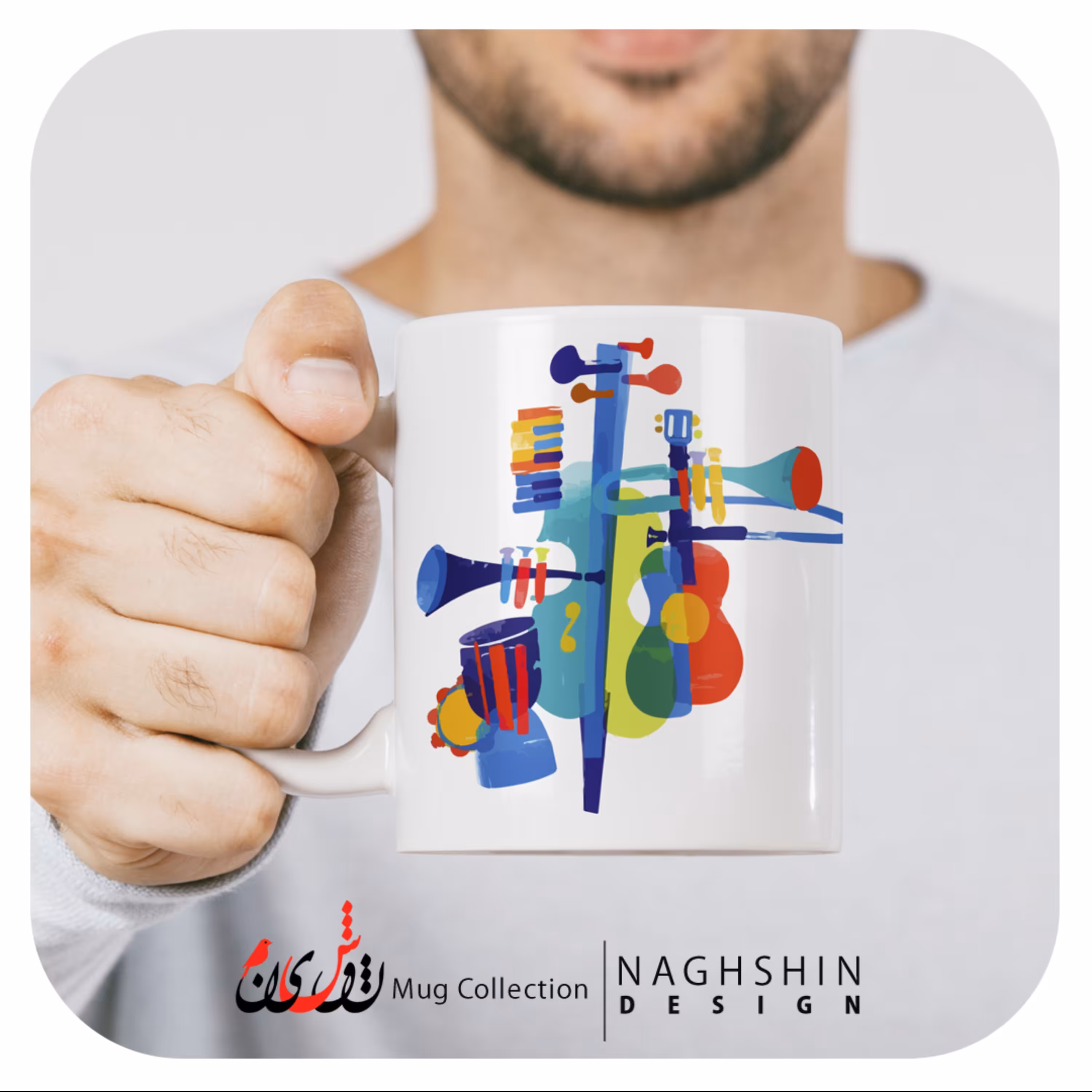 ماگ سرامیکی طرح جاز 4 به همراه یک عدد زیرلیوانی - چاپ سابلیمیشن - کیفیت عالی