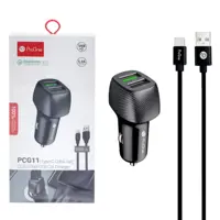 شارژر فندکی فست دو پورت پرووان مدل PCG11 به همراه کابل شارژ Type-C