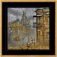 تابلو ورق طلا مدل TOWN CONVERSATION کد GW-99113-BLG-D-OLD