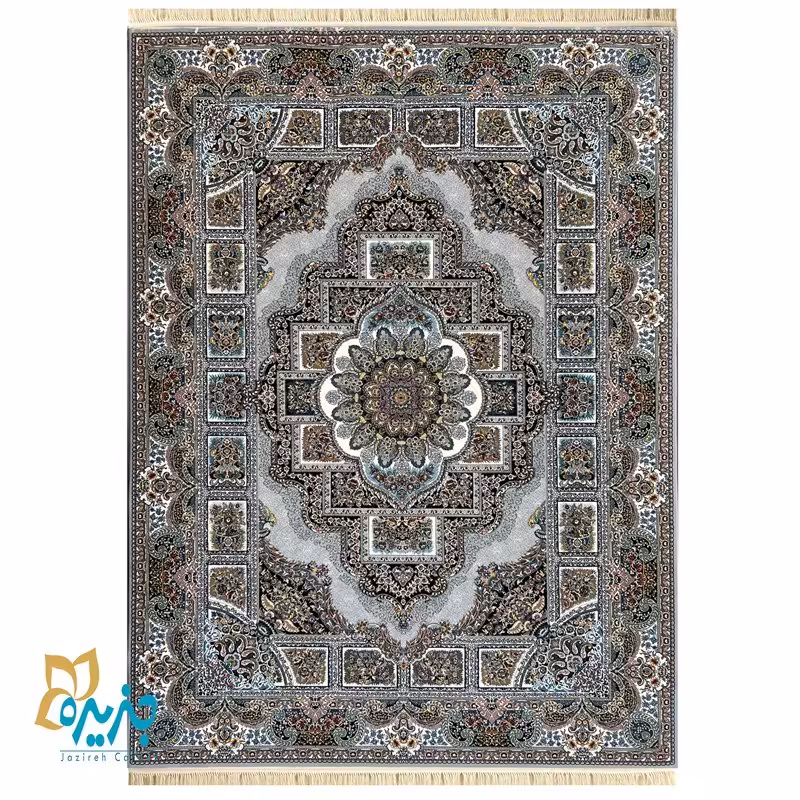 فرش ماشینی 700 شانه تراکم 2550 طرح حوض نقره  - سایز  9 متری 