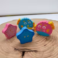 پاکن فانتزی  ماهی وستاره دریایی در دو رنگ صورتی و آبی پاک کن فانتزی  