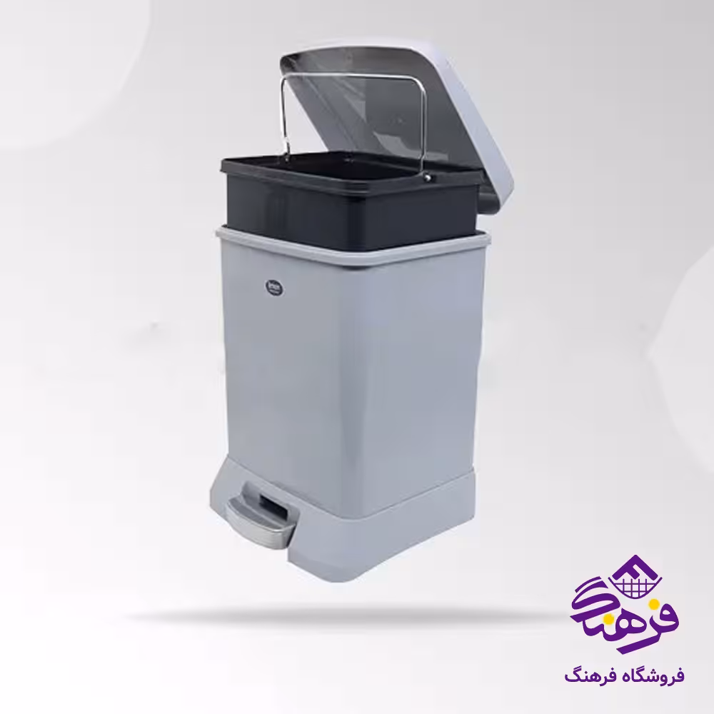 سطل لیمون پدالی ارام بند 4گوش 12لیتر