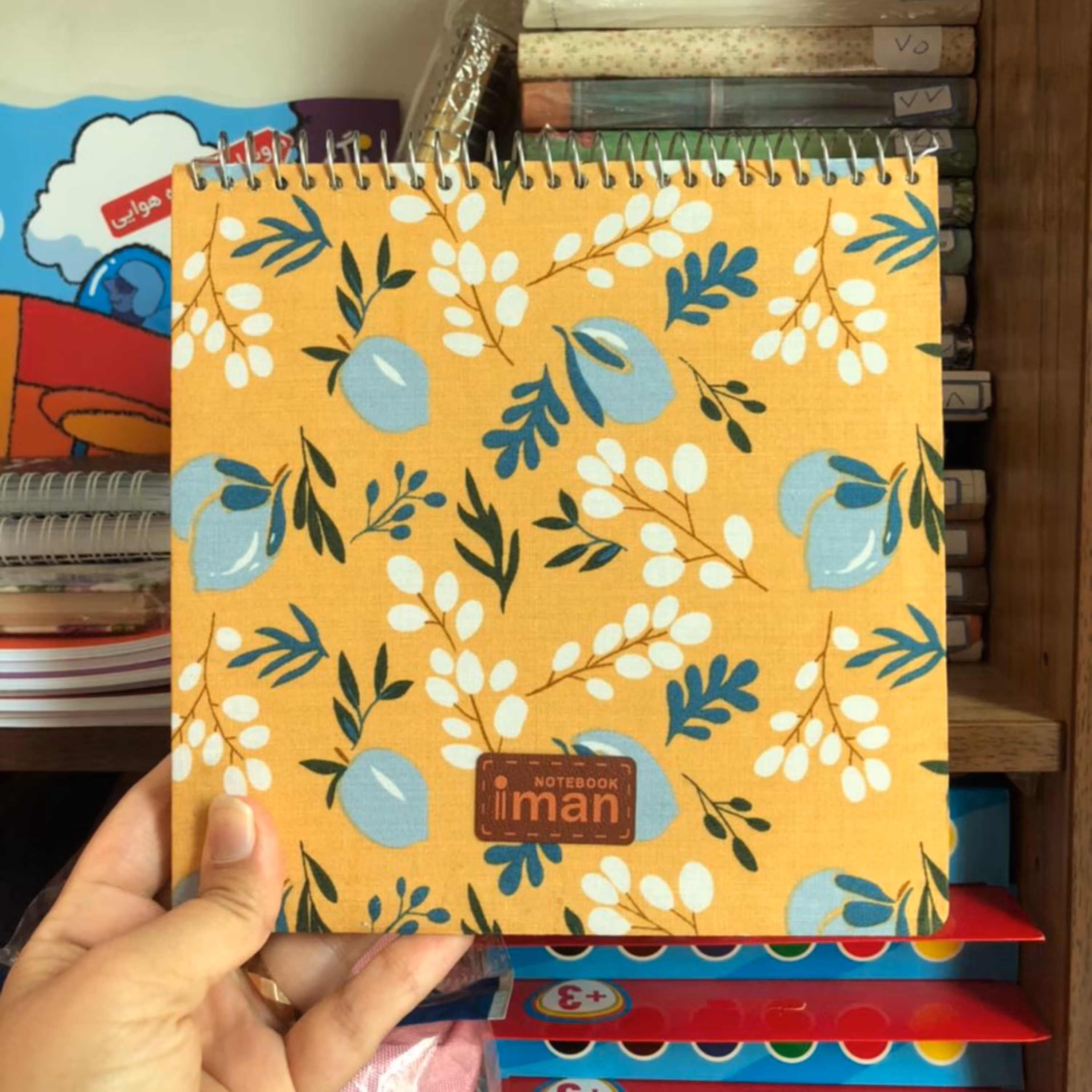 دفتر طراحی و اسکیس ایمان جلد گلدار 100 برگ با برگه های گرم بالا اندازه 20در 20