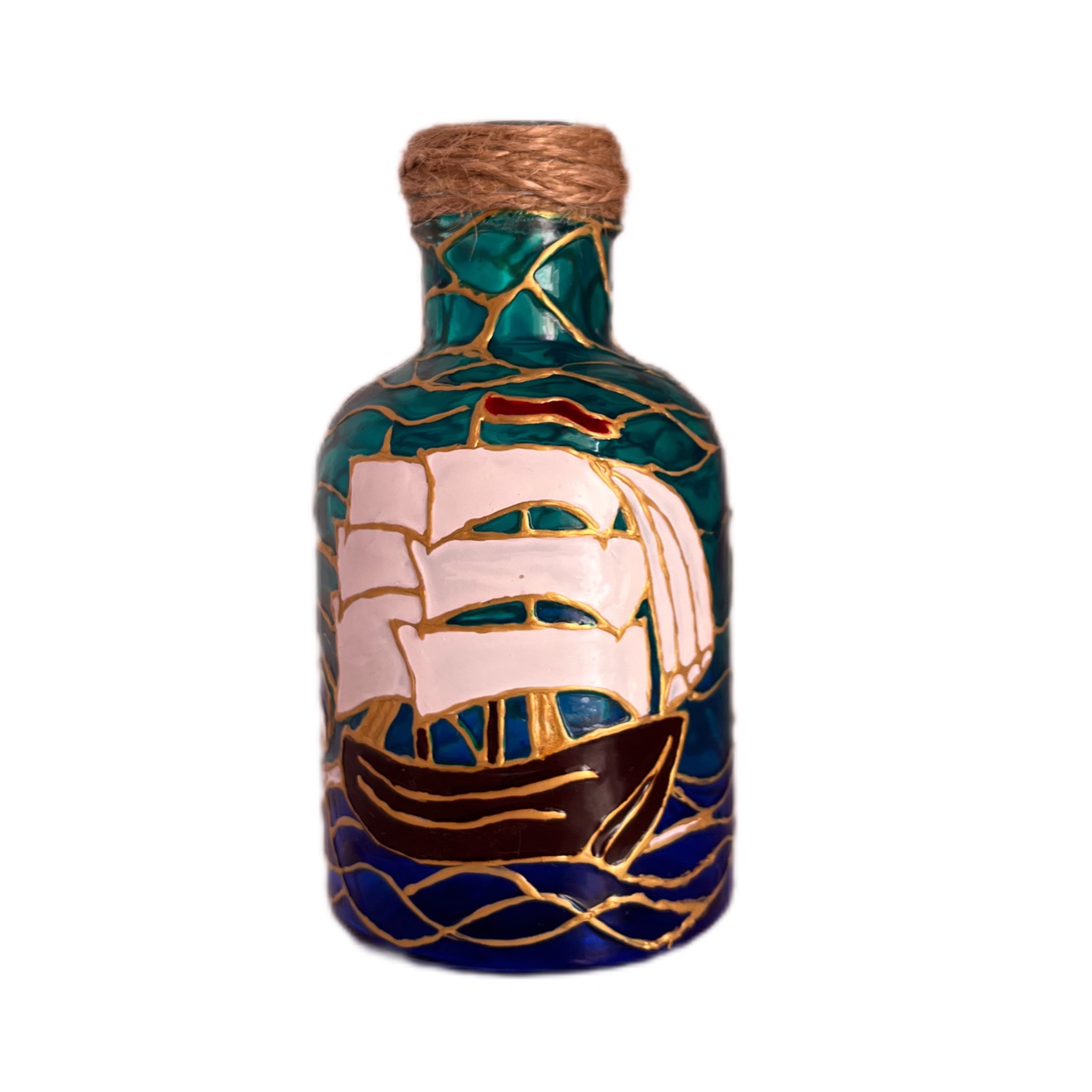 بطری شیشه ای طرح کشتی