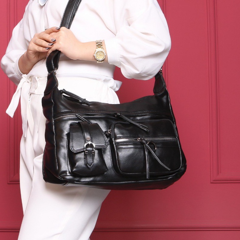 کیف زنانه دوشی جادار مشکی 