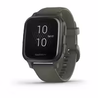ساعت هوشمند گارمین مدل Venu Sq Music Edition Slate Aluminium Bezel with Moss Case and Silicone Band