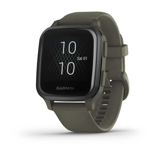 ساعت هوشمند گارمین مدل Venu Sq Music Edition Slate Aluminium Bezel with Moss Case and Silicone Band