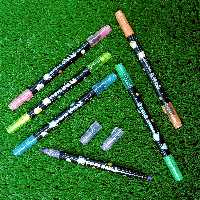 هایلایتر فانتزی دوسر طرح کهکشانی  هایلایتر تکی کهکشانی هایلایتر دو سر ماژیک هایلایت 