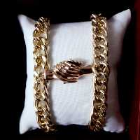 دستبند ست عاشقانه جنس آلومینیوم رنگ ثابت در دورنگ طلایی و نقره ای