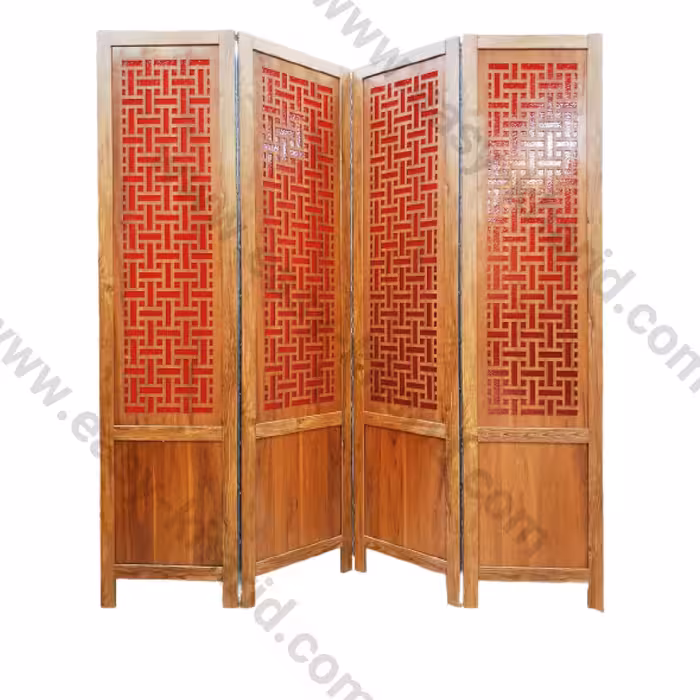 پاراوان چوبی برش لیزری دوجداره طلق رنگی کد 4010