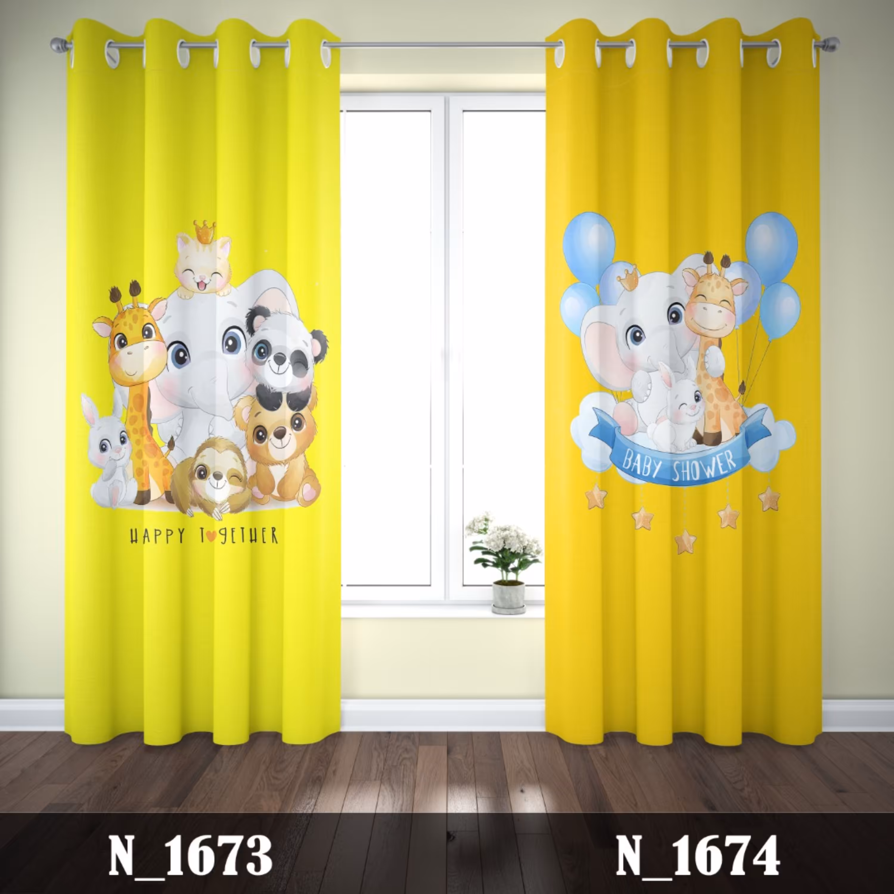 پرده کارتونی طرح حیوانات  