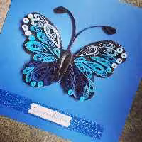 کارت تبریک تولد  از جنس ملیله کاغذی و هنر کوئیلینگ