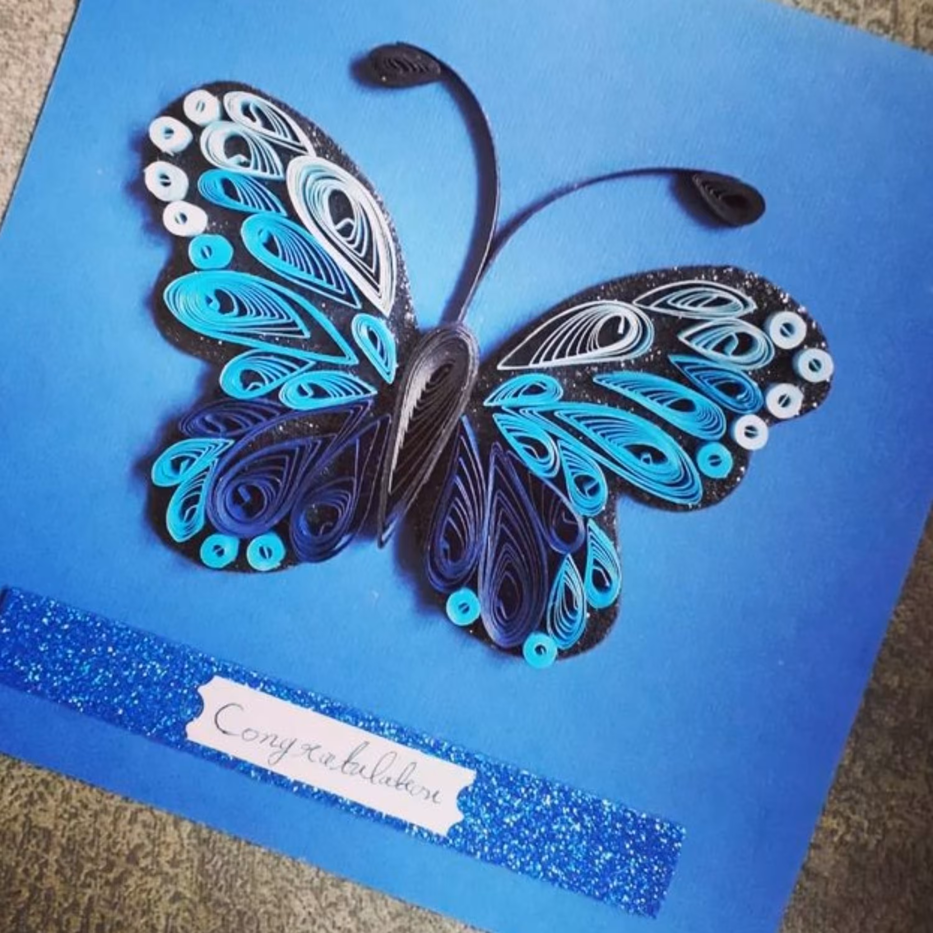 کارت تبریک تولد  از جنس ملیله کاغذی و هنر کوئیلینگ