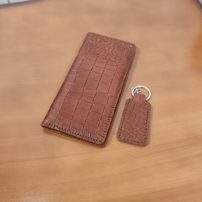 کیف پول چرم طبیعی دست دوز 