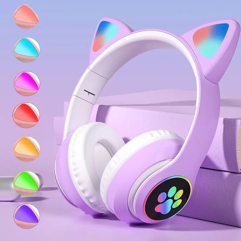 هدفون گربه ای پنجه پاندا دارای رقص نور جذاب کیفیت عالی موجود در 6 رنگ