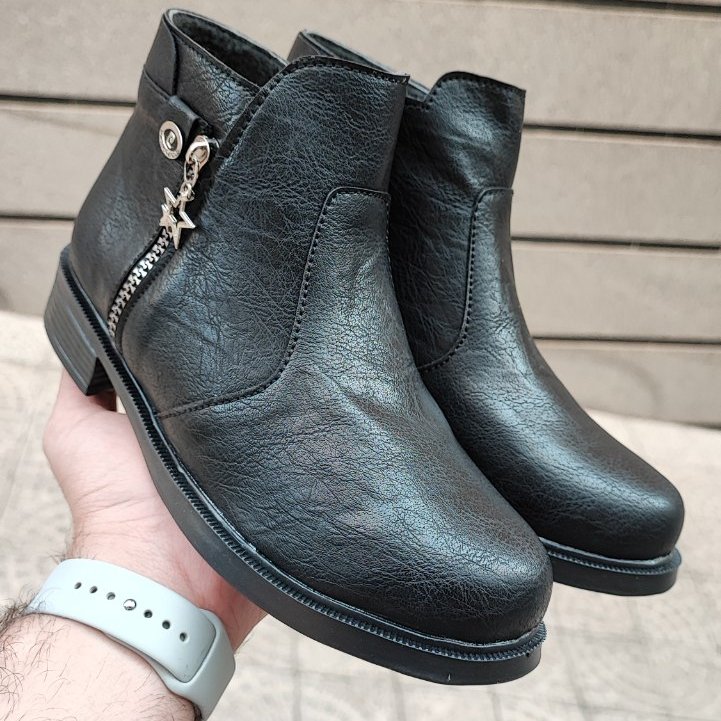 نیم بوت زنانه دخترانه جدیدپاییزه ارزان ارسال رایگان جنس چرم سوگو