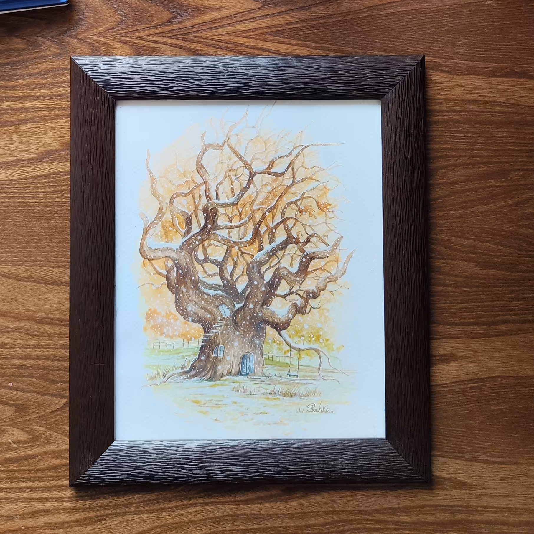 تابلو نقاشی طرح خانه درختی 