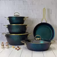 سرویس قابلمه ویوالدی گرانیت چدن....( سبز کله غازی )   ساخت کشور ترکیه 