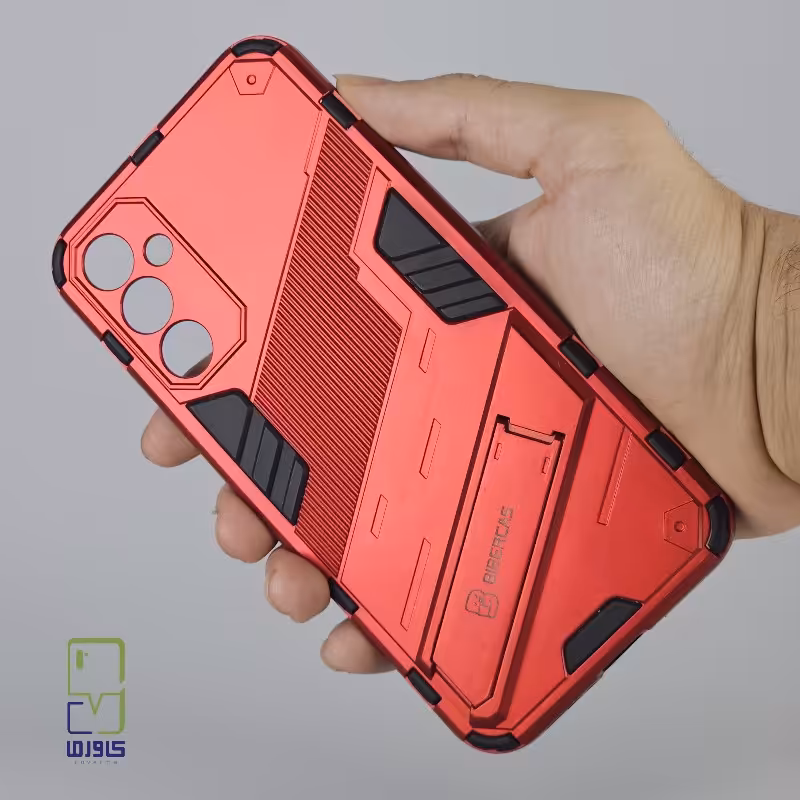 کاور سامسونگ A34 استند دار پانک قرمز| samsung A34 کاورما