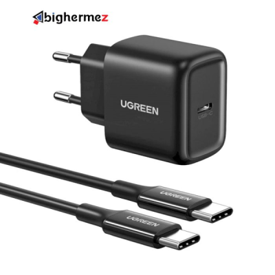 شارژر دیواری یوگرین مدل CD250-50581 به همراه کابل دوسر TYPE-C