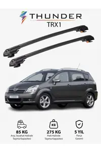 نوار محافظ خودرو مشکی TOYOTA COROLLA VERSO 2004 2008 TRX1 CARRIER قفل جستجو SEAN CARRIT SUILING BAR سیاه Thunder