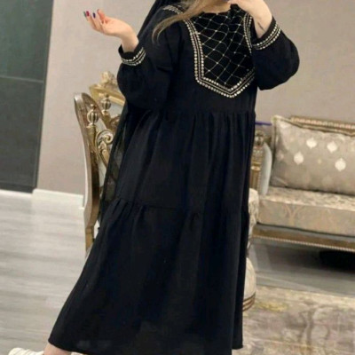 مانتو مجلسی نخی بابوس وخرجکاروسوزندوزی مدل سه چین پرنسس