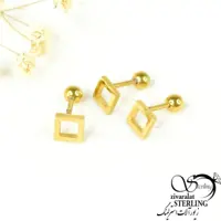 پیرسینگ مربعی استیل طرح طلا کد 7672
